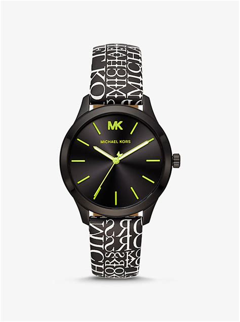 michael kors whitney newsprint logo watch|macy's michael kors.